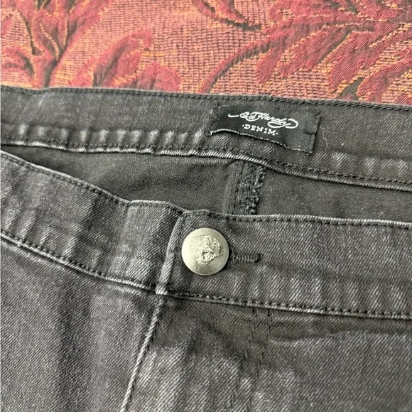 Y2K Ed Hardy Skull Patch Jeans - Picture 4 of 5